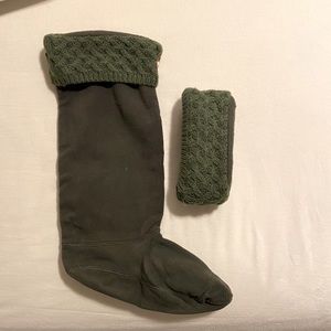 Hunter Tall Welly Socks, Olive size M